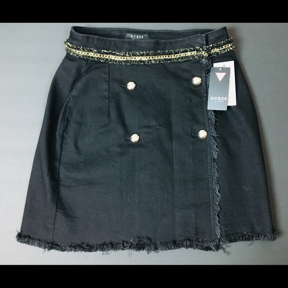 Guess Wilma Denim Mini Skirt Parisian Black 28 - Picture 4 of 7